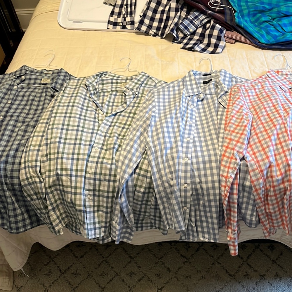 Sold as bundle Excellent condition Jcrew button down shirts. large